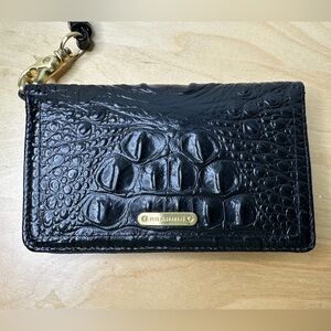 Brahmin Suri Black Melbourne Croc Embossed leather Clutch